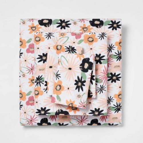 Full Easy Care Printed Pattern Sheet Set Floral