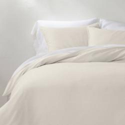 Full/Queen Heavyweight Linen Blend Duvet Cover & Sham Set White - Casaluna