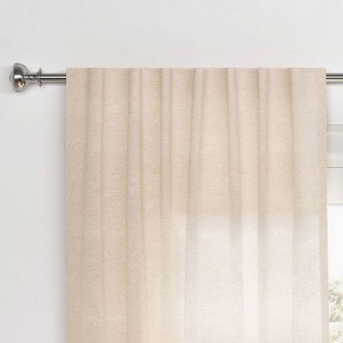 95x54 Textural Boucle Light Filtering Curtain Panel Cream - Threshold