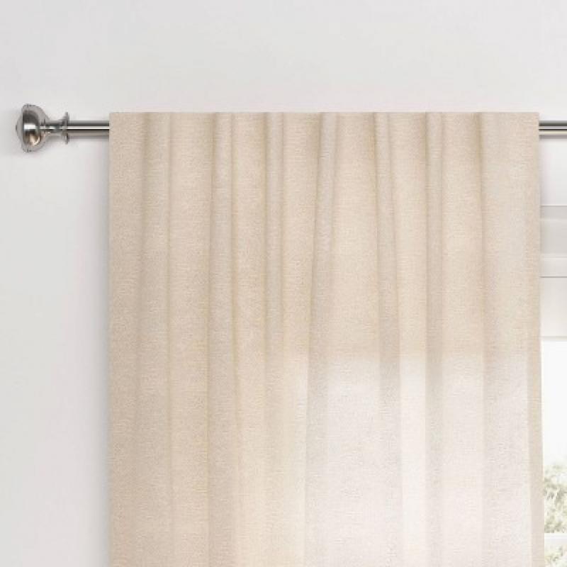 95x54 Textural Boucle Light Filtering Curtain Panel Cream - Threshold