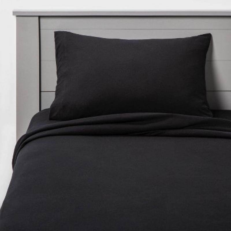 Full Jersey Sheet Set Black - Room Essentials