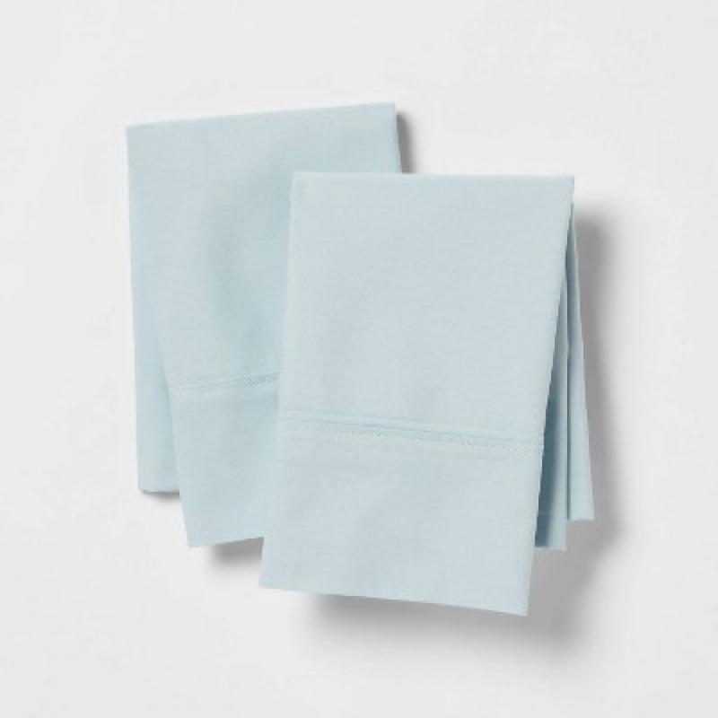 Standard Ultra Soft Pillowcase Set Light Blue - Threshold