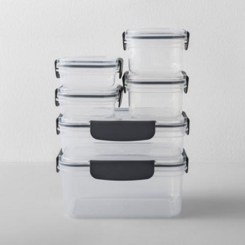 12pc plastic food storage containers