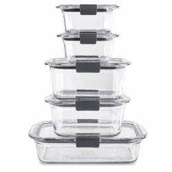 Rubbermaid 10pc Brilliance Glass Food Storage Set