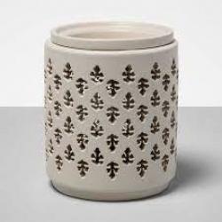 6.5 x 4.5 Paisley Pattern Electric Scent Warmer White