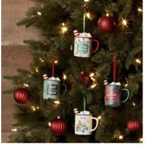 4pc Cocoa Mug Christmas Ornaments