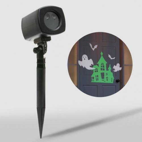 Haunted House With Flashing Ghosts & Bats Projector Halloween Special