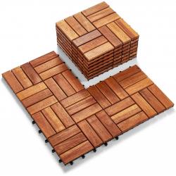 Hardwood Interlocking Patio Deck Tiles