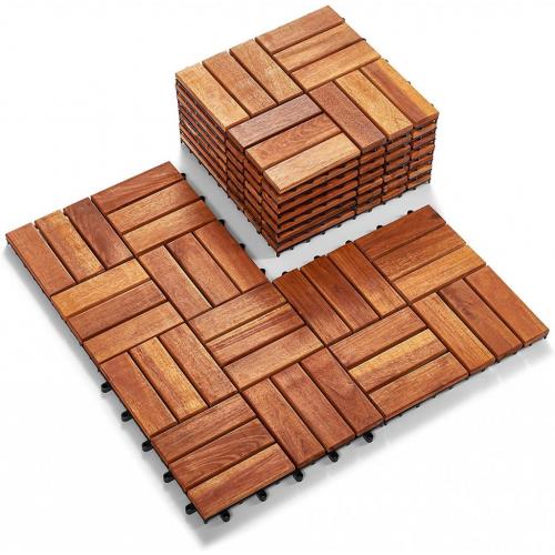 Hardwood Interlocking Patio Deck Tiles