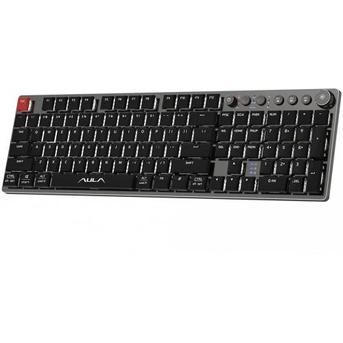 Aula F2090 BT5.0 Wireless and Wired 3-in-1 Mechanical Keyboard AL Panel 104 Key