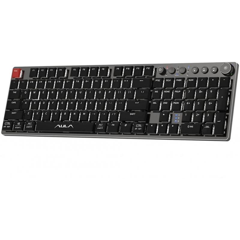 Aula F2090 BT5.0 Wireless and Wired 3-in-1 Mechanical Keyboard AL Panel 104 Key