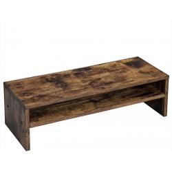 2-Tier Rustic Barnwood Stand and Desktop Shelf