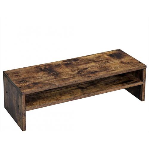 2-Tier Rustic Barnwood Stand and Desktop Shelf