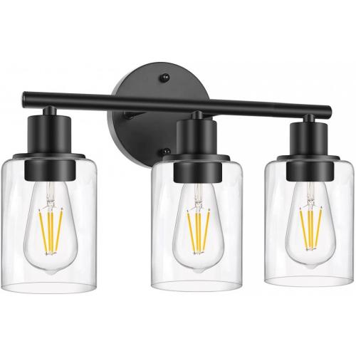 3 glass light vanity fixture