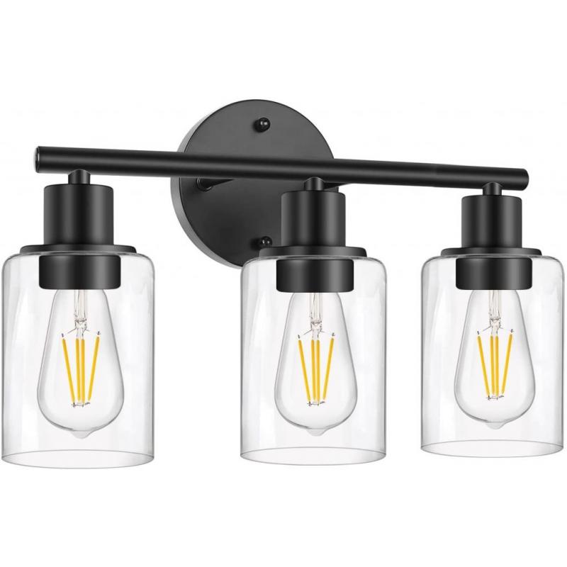3 glass light vanity fixture