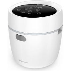 Mishcdea Small Rice Cooker 3 Cups Uncooked, 0.8L Mini Rice Cooker Personal Size for 1-2 People, Portable Rice Cooker Multifunction with Timer Delay & Keep Warm, Smart Touch-Screen, Nonstick Inner Pot, White