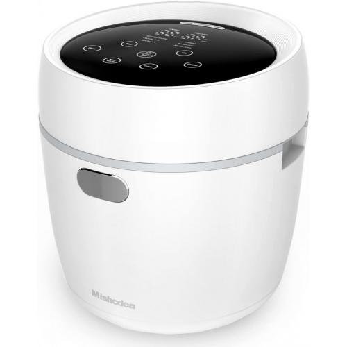 Mishcdea Small Rice Cooker 3 Cups Uncooked, 0.8L Mini Rice Cooker Personal Size for 1-2 People, Portable Rice Cooker Multifunction with Timer Delay & Keep Warm, Smart Touch-Screen, Nonstick Inner Pot, White