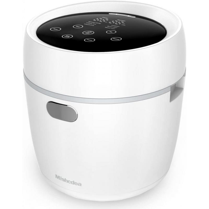 Mishcdea Small Rice Cooker 3 Cups Uncooked, 0.8L Mini Rice Cooker Personal Size for 1-2 People, Portable Rice Cooker Multifunction with Timer Delay & Keep Warm, Smart Touch-Screen, Nonstick Inner Pot, White