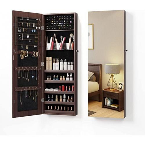 Jewelry Armoire Organizer, Lockable Borderless Jewelry Cabinet