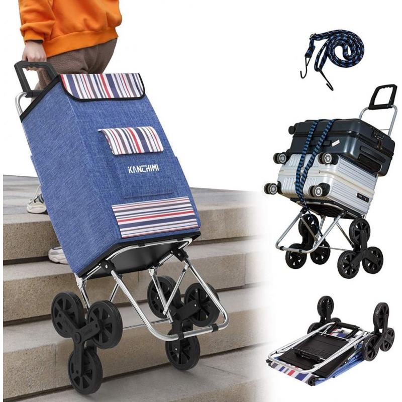 Shopping Cart with Wheels,220lbs Heavy Duty Cart for Stair Climber Cart
