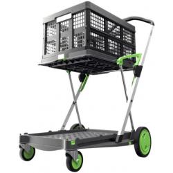 2 tier folding trolley Simple push button for effortless folding