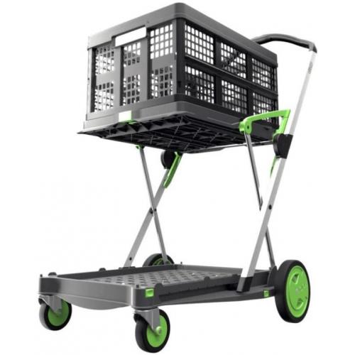 2 tier folding trolley Simple push button for effortless folding
