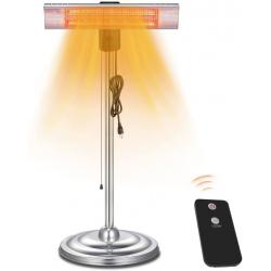 Electric Patio Heater, Electric Infrared Heater, Adjustable Standing/Outdoor Infrared Heater, Weather & Dust Proof, High Heat Efficiency, Waterproof IP65 Rated, Line Switch Control, 1500W