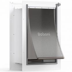Pet Door for Wall, Steel Frame and Telescoping Tunnel, Aluminum Lock