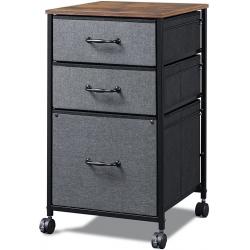 Fabric 3 Drawer File Cabinet- Devase