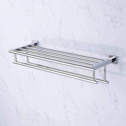 KES Towel Shelf with Double Towel Bar Stainless Steel Wall Mount Polished Finish, A2112S60