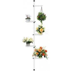 5 Tier indoor Plant Pole Spring Tension Rod Corner Flower- HagieNu
