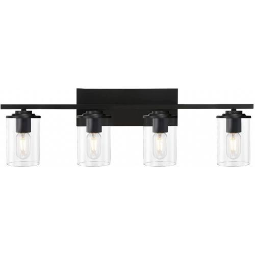 4 Lights Industrial Black Bathroom Vanity Light Fixture