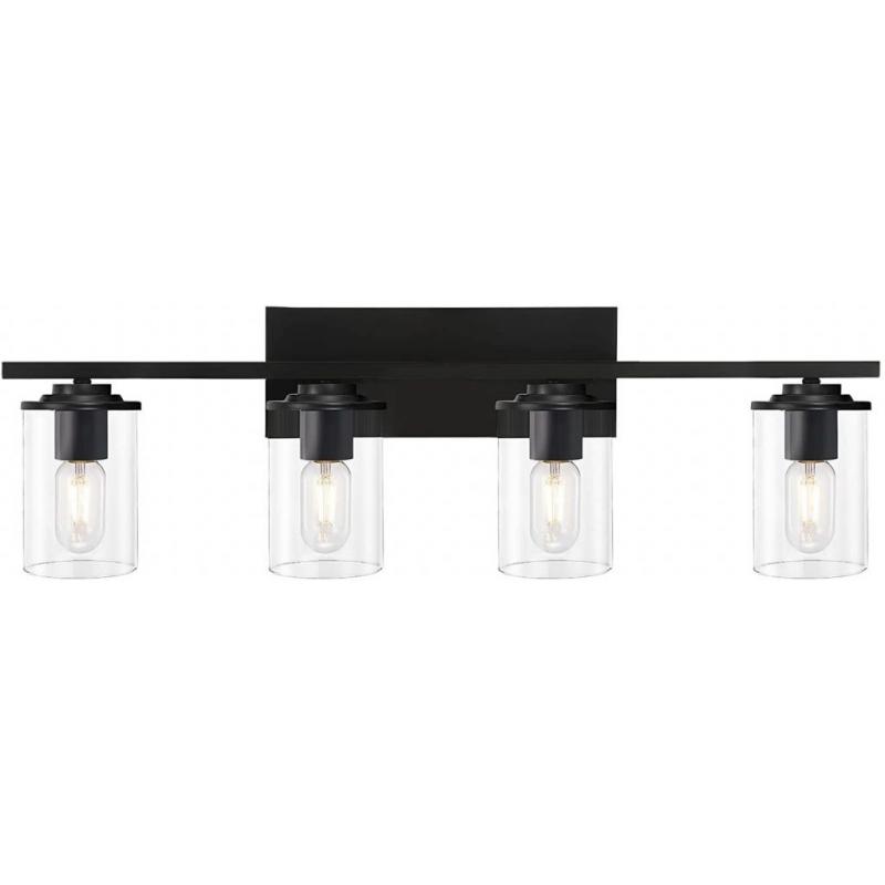 4 Lights Industrial Black Bathroom Vanity Light Fixture