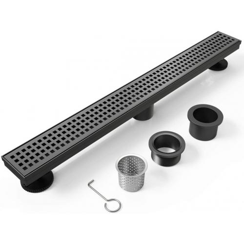 WEBANG 24 Inch Rectangular Linear Shower Floor Drain with Accessories