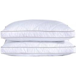 2 Pk Puredown Natural Goose Down Feather Pillows for Sleeping 100% Cotton Queen