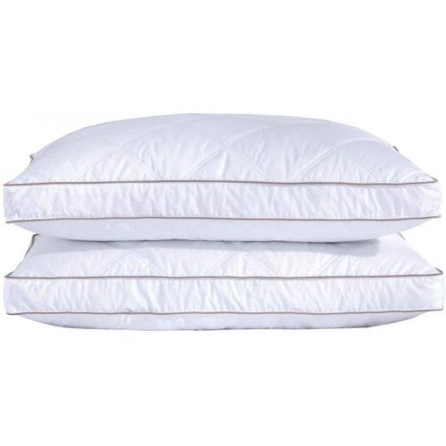 2 Pk Puredown Natural Goose Down Feather Pillows for Sleeping 100% Cotton Queen