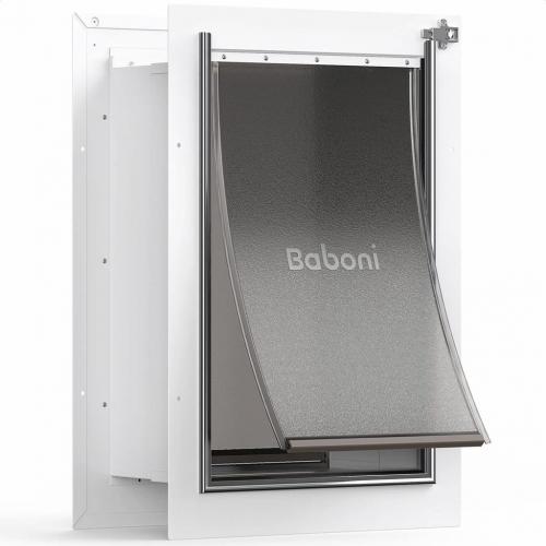 Baboni Pet Door for Wall, Steel Frame (Pets Up to 100 Lb) -Large