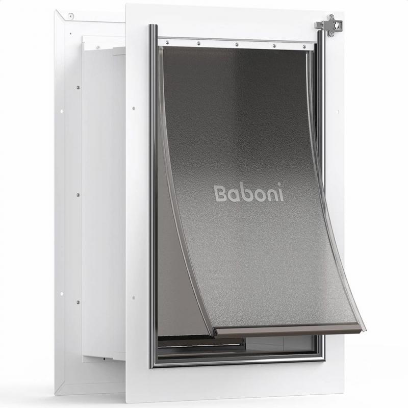 Baboni Pet Door for Wall, Steel Frame (Pets Up to 100 Lb) -Large