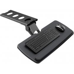 Keyboard Tray Under Desk，360 Adjustable Ergonomic Sliding Keyboard & Mouse Tray, 25 W x 9.8 D, Black