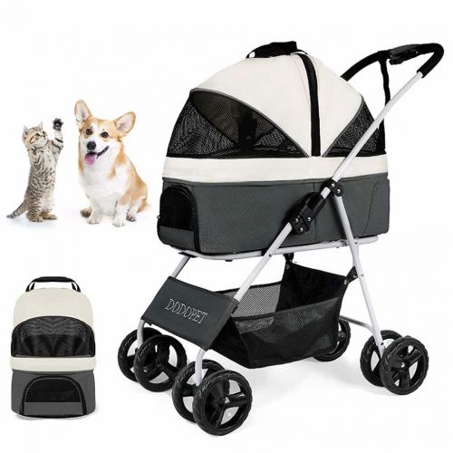 Dog/Cat/Pet Stroller for Small-Medium Pet, 3-in-1 Luxury Travel Carriage
