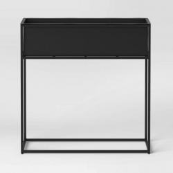 28.3 Indoor/outdoor Rectangular Metal Planter With Stand Black - Project 62