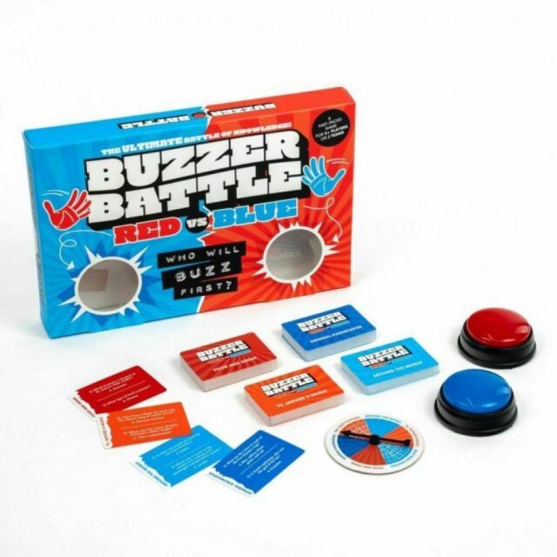 Buzzer Battle Red Vs. Blue Game of Knowledge