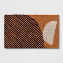 1'6 x 2'6 Outdoor Door Mat Black Lines/White Geo