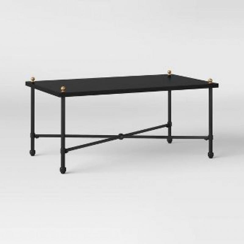 Midway Metal Patio Coffee Table - Black