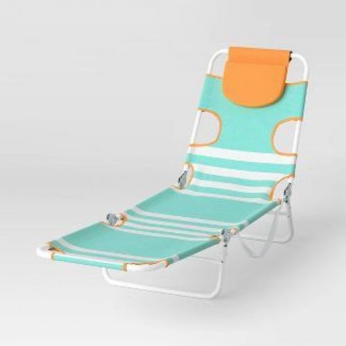 Patio Lounger Striped - Green/Orange