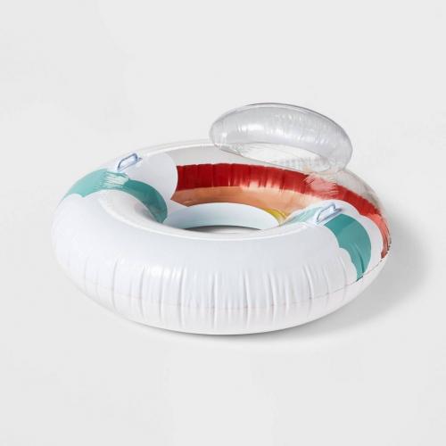 Rainbow Tube With Pillow Water Float - Sun Squad