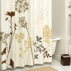 DS Bath Silhouette Flower Shower Curtain 72 W x 78 H