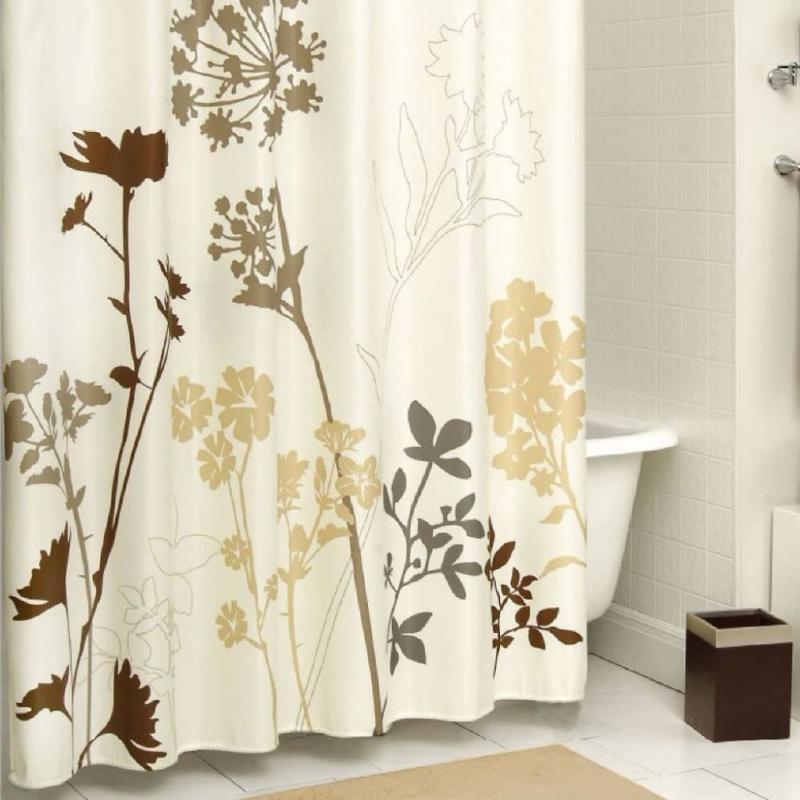DS Bath Silhouette Flower Shower Curtain 72 W x 78 H