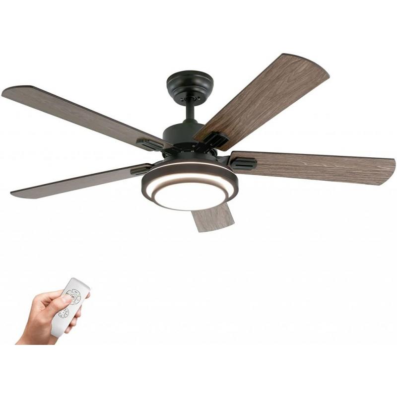 52 Modern Style CeilingFan- Black and Wood