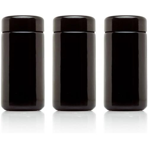 Infinity Jars 100 ml (3.3 fl oz) 3-Pack Black Refillable Empty Glass Screw Top Jar